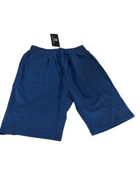 sarin mathews Womens Lounge Drawstring Navy Blue Workout Shorts small